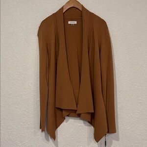 NWT Calvin Klein Camel Open Draped Cardigan SZ M